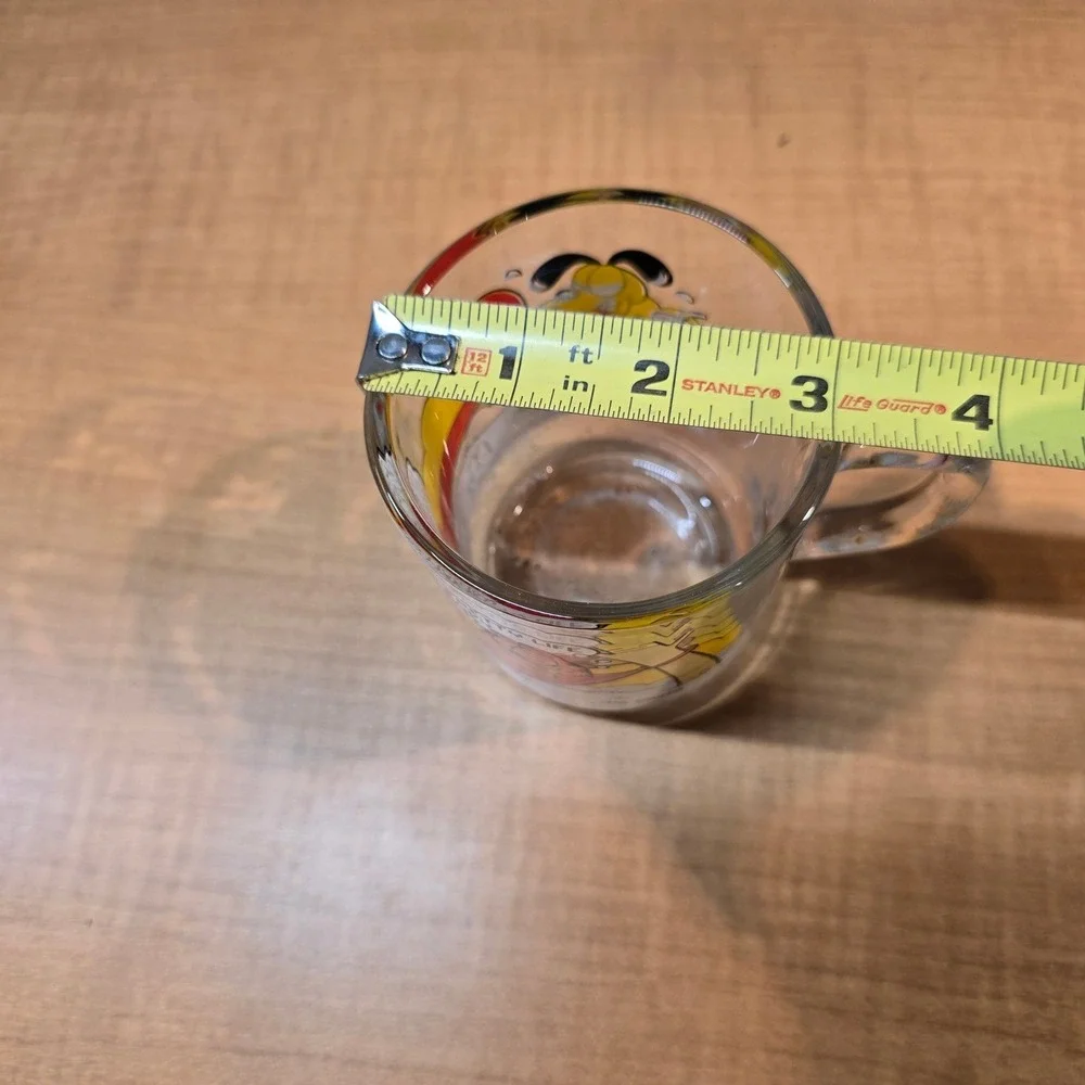 Garfield and Odie Cartoon Vintage‎ 1970s MCM McDonald's Glass Mug Cup Jim Davis